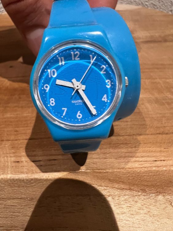 Swatch Uhr LADY CYAN LS112 double tour vintage neu batterie