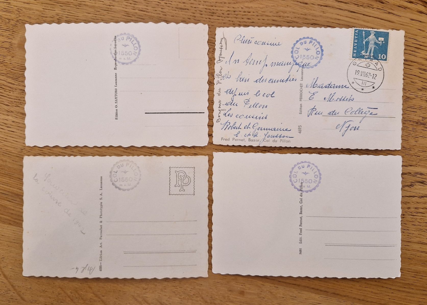 Ansichtskarten: 4 Karten Col de Pillon – Gebraucht aus Ebikon von Donar50 5