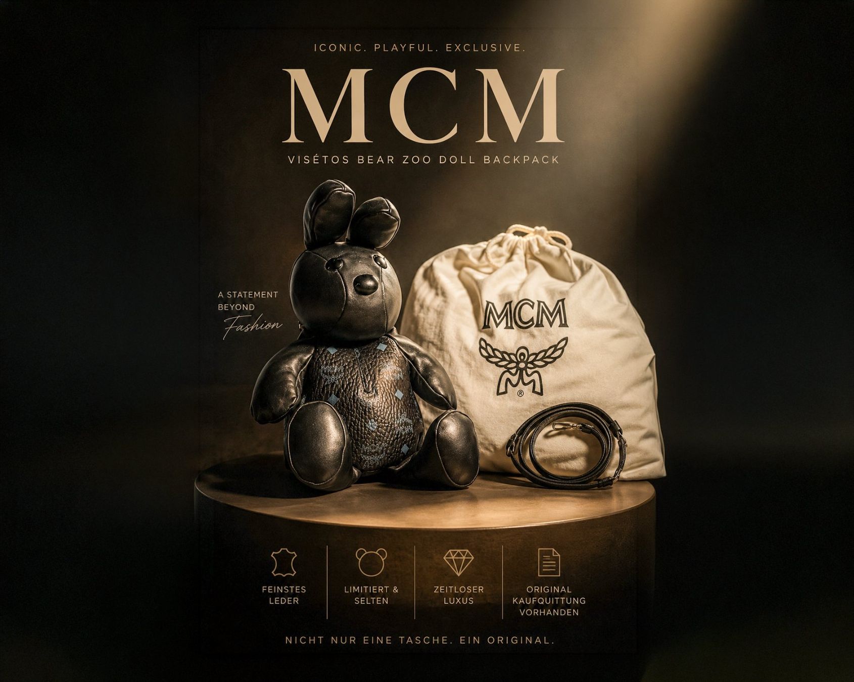Mcm Borse: MCM Visetos Bear Zoo Doll Backpack schwarz Leder – Nuovo (secondo la descrizione) da Watt venduto da photocrack