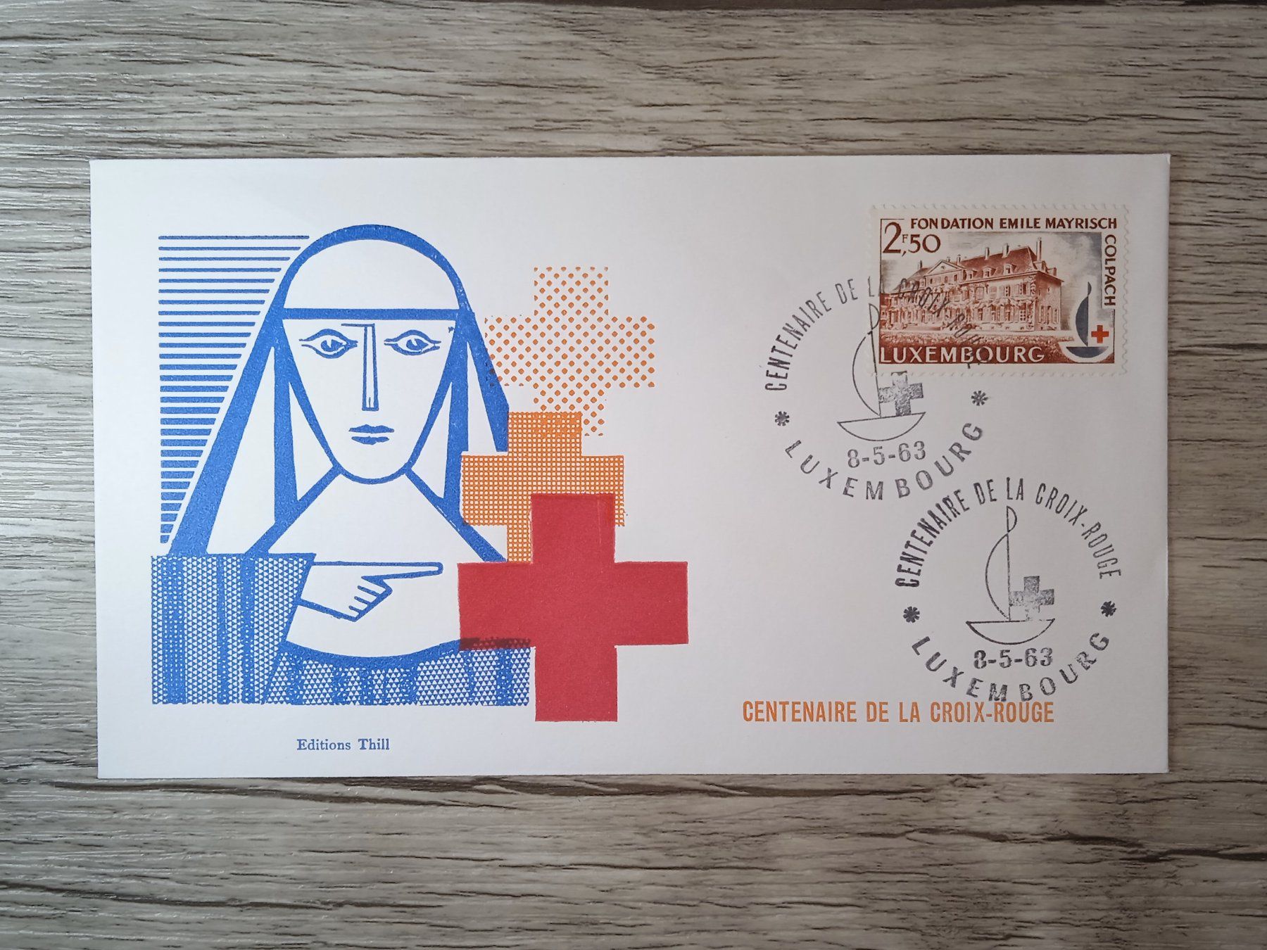Tutti i francobolli: TR47 Enveloppe + Timbre Luxembourg 1963 – Usato da Cousset venduto da Patrick_Collections