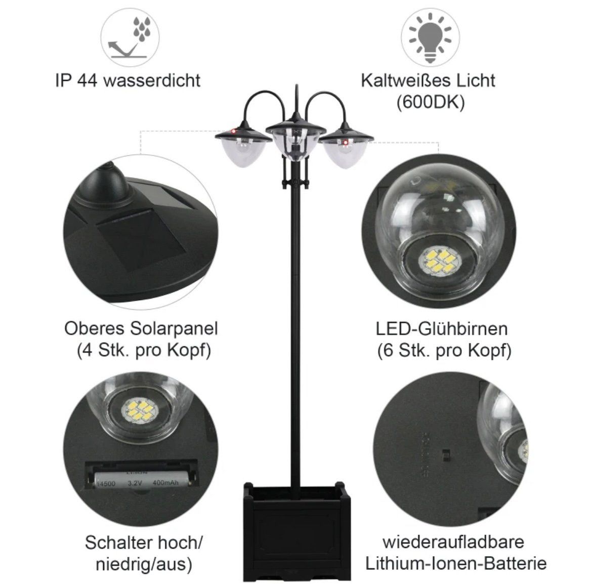 Lampade: GARTEN SOLARLEUCHTE Blumentopf Lampe NEU SOFORT – Nuovo e nell'imballaggio originale da Sulgen venduto da eytsh 4