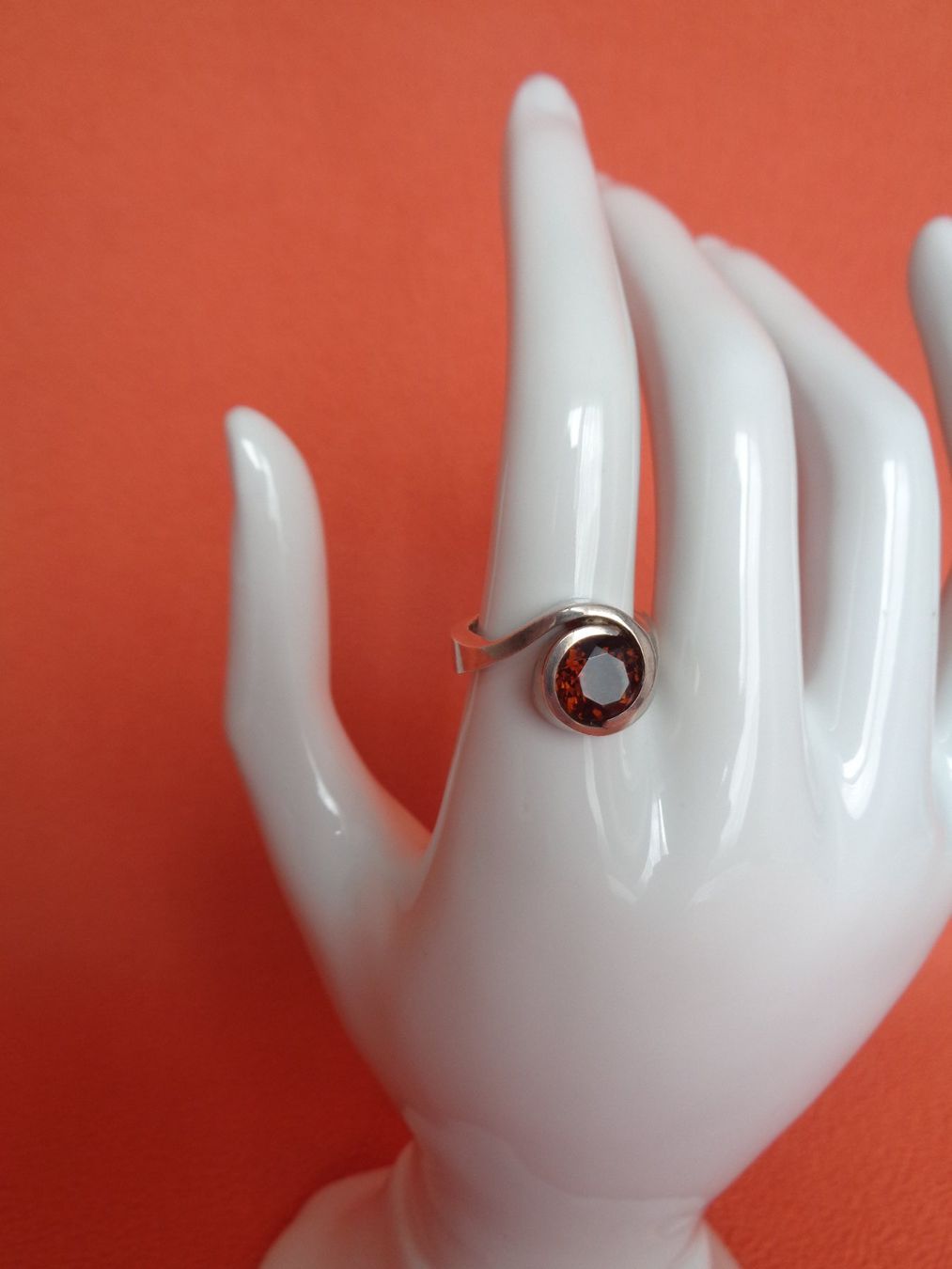 Anelli: Silberring mit orangefarb. Stein - Sterling Silber 925 Gr 50 – Nuovo (secondo la descrizione) da Chur venduto da omonia 1
