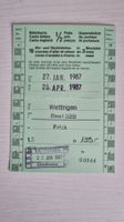 Billetkarte 10 Hin- und Rückfahrten 1987