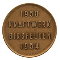 Medaille Kraftwerk Birsfelden 1954
