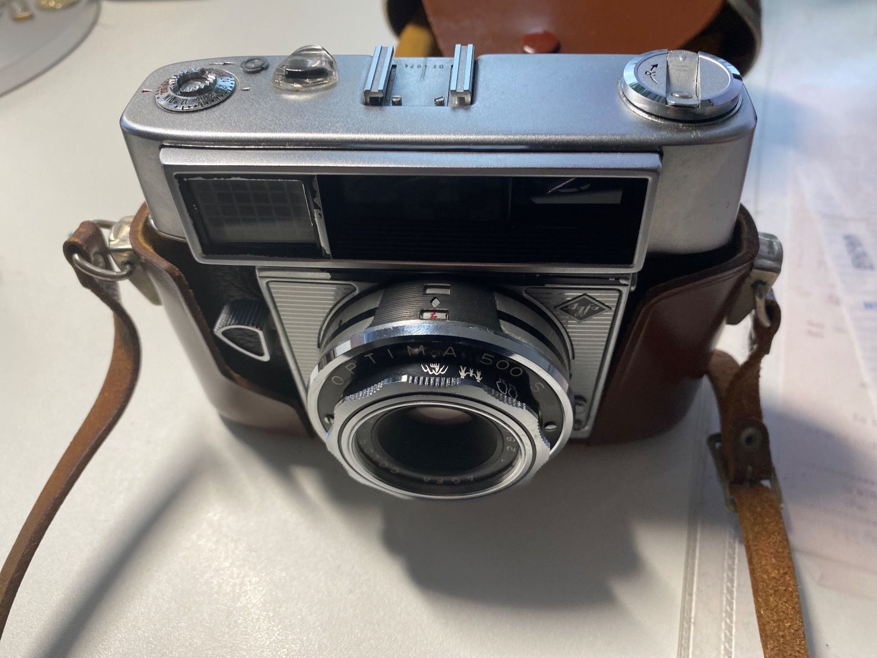 Agfa Kamera: Agfa Optima 500 S ab 1963 in brauner Ledertasche + plus – Gebraucht aus Abtwil SG von steph61 2