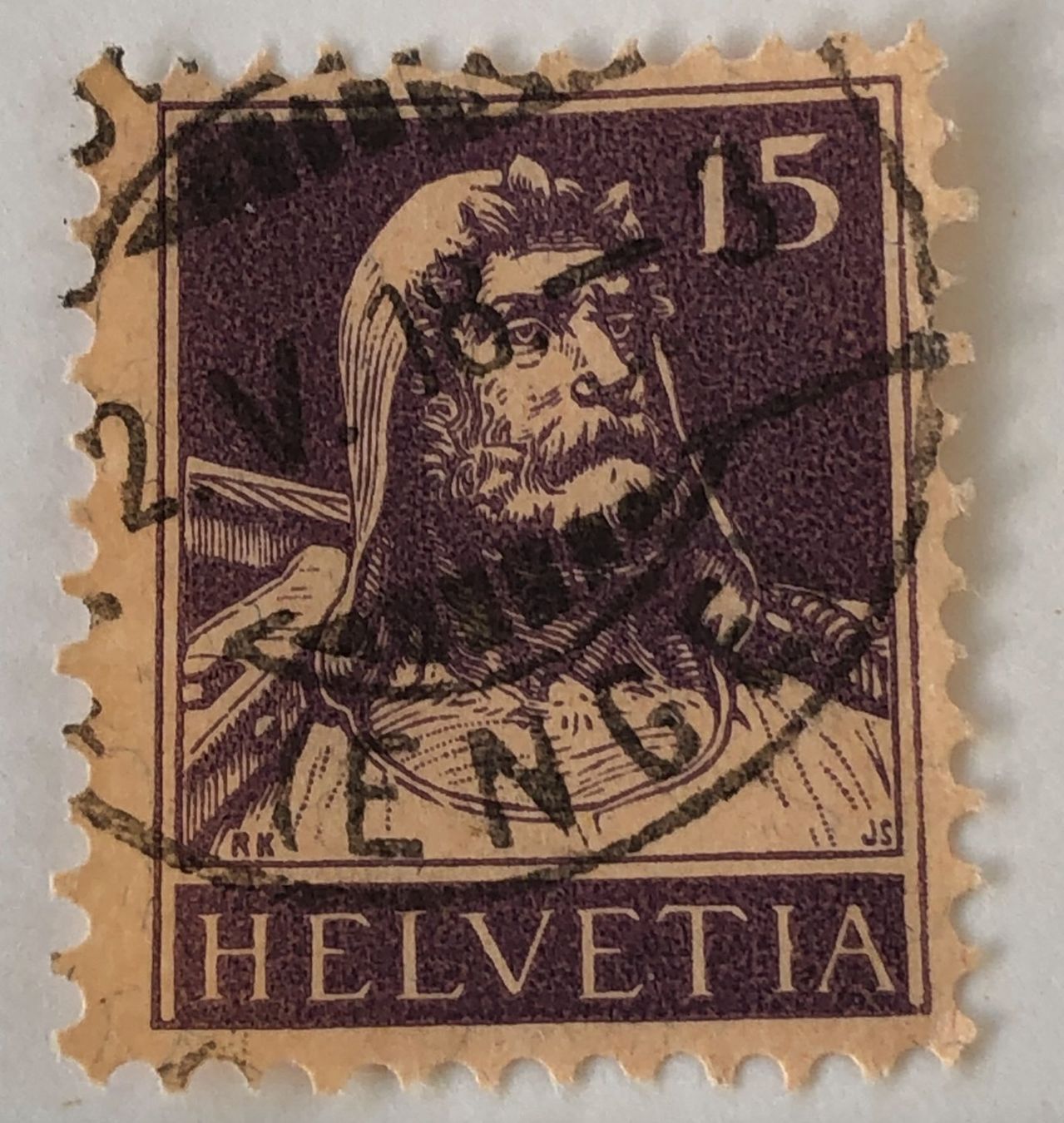 Alle Briefmarken: Nr.128 mit Vollstempel Tellbrustbild    – Gebraucht aus Aarau von Billa007