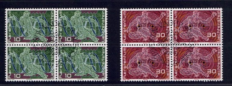 Alle Briefmarken: Liechtenstein 4er Blocks 1969 – Neu (gemäss Beschreibung) aus Pfäffikon ZH von Romulus