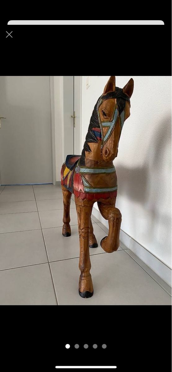 Alle Dekorationen: Dekoratives Holzpferd, Vintage Stil, Top! – Gebraucht aus Luzern von Harikan