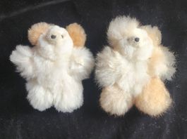 2 sehr weich und schmusig Baby Alpaka Fell Bär Teddy, NEU!!