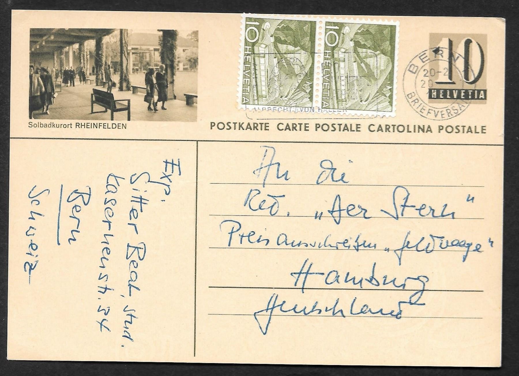 Tutti i francobolli: Rheinfelden Bildpostkarte Solbad gest. 1950 – Usato da Olten venduto da clotaldi