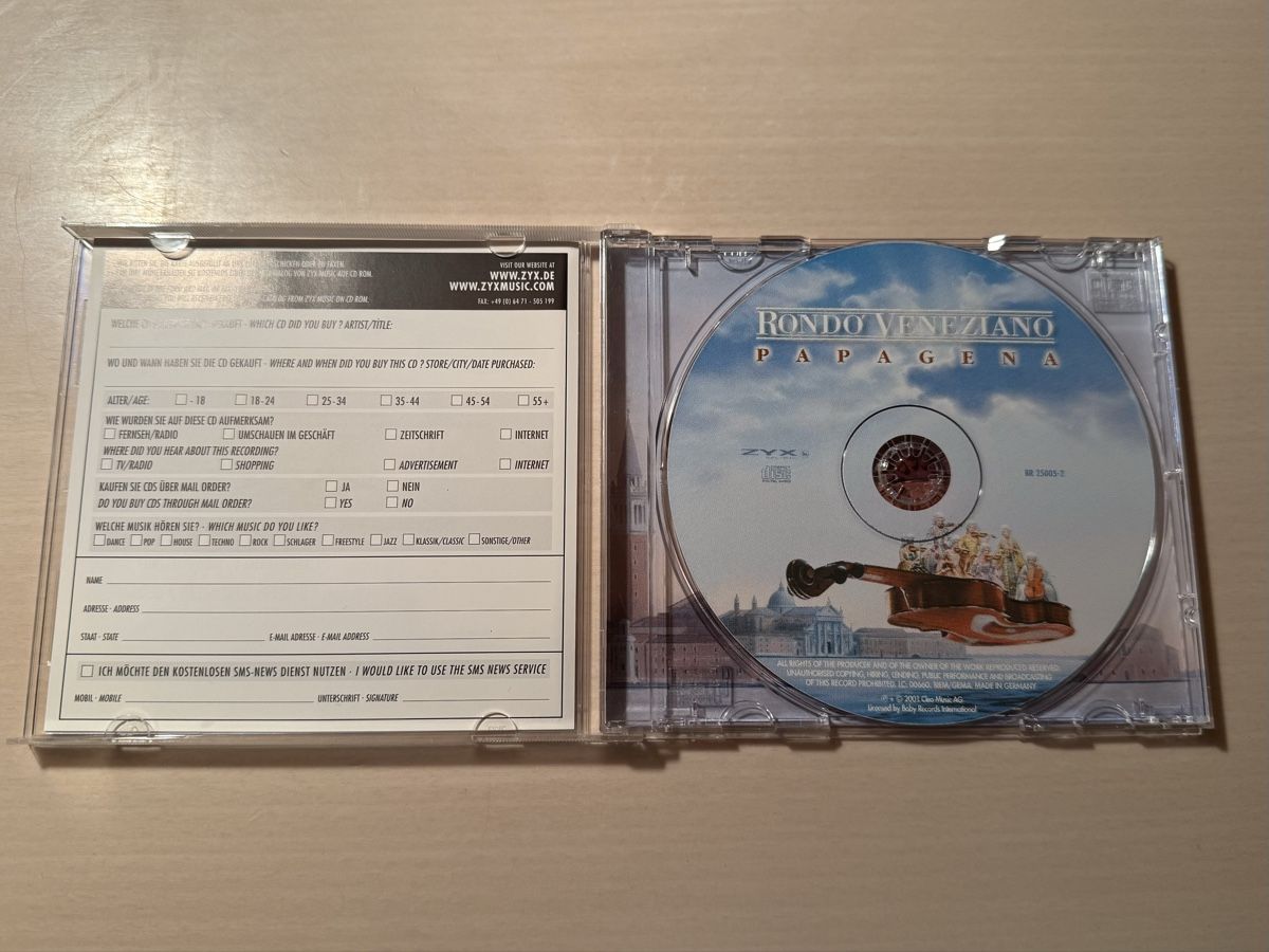 CD: Rondo Veneziano - Papagena CD – Usato da Oberried Brienz venduto da Chyara 2