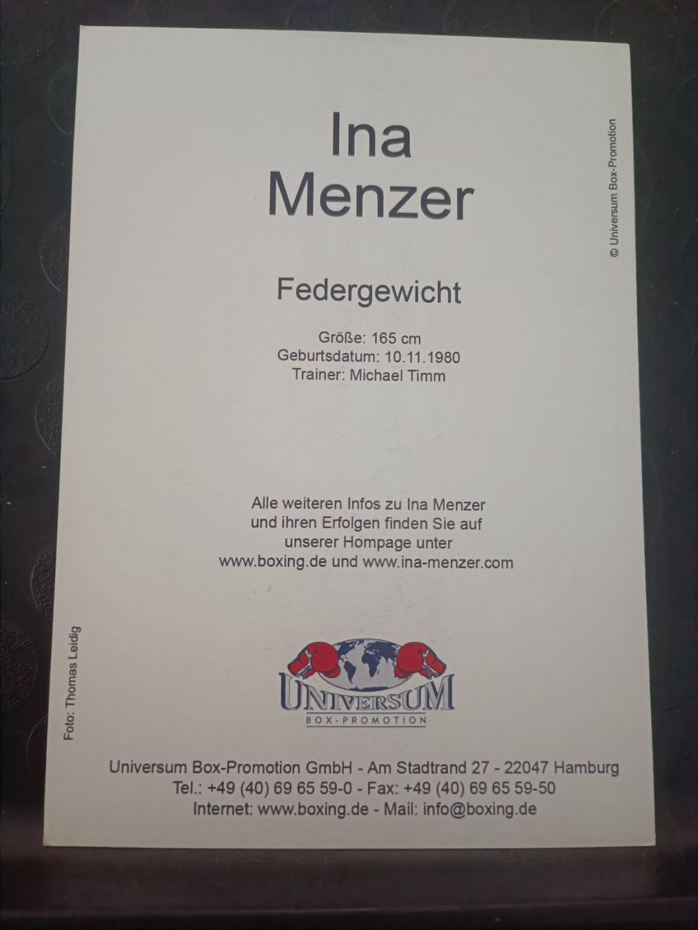Autografi: Ina Menzer - ehemalige Weltmeisterin- handsigniert – Usato da Menziken venduto da Artographs 1
