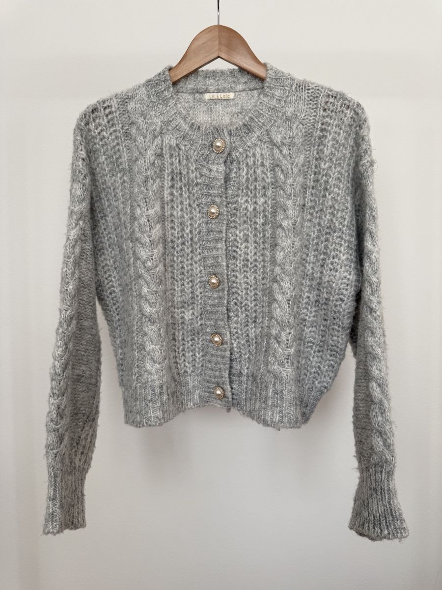 Maglioni & Felpe: Lässige Strickjacke, grau meliert, Gr. One size – Usato da Kriens venduto da MeinKleiderschrank 1