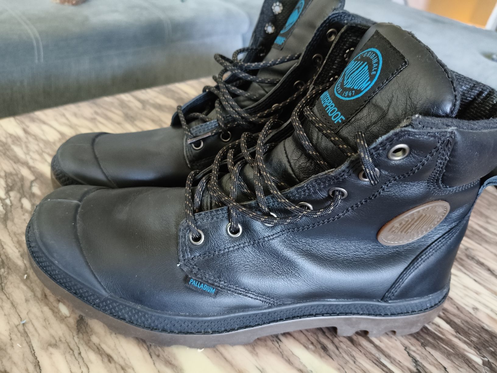Palladium Scarpe da uomo: Palladium Waterproof Boots Men Size 44 Black Leather – Usato da Zürich venduto da sha_vw65 1
