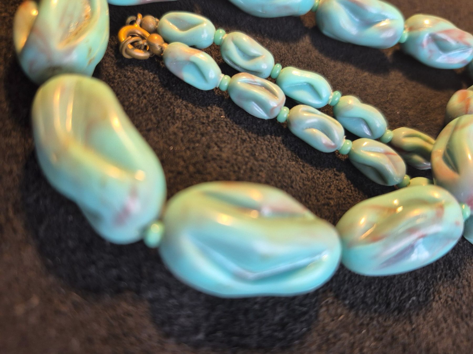 Catenine: Antike Bakelit blaue Halskette Collier, ca 1930-40 – Usato da Zürich venduto da helsan 6