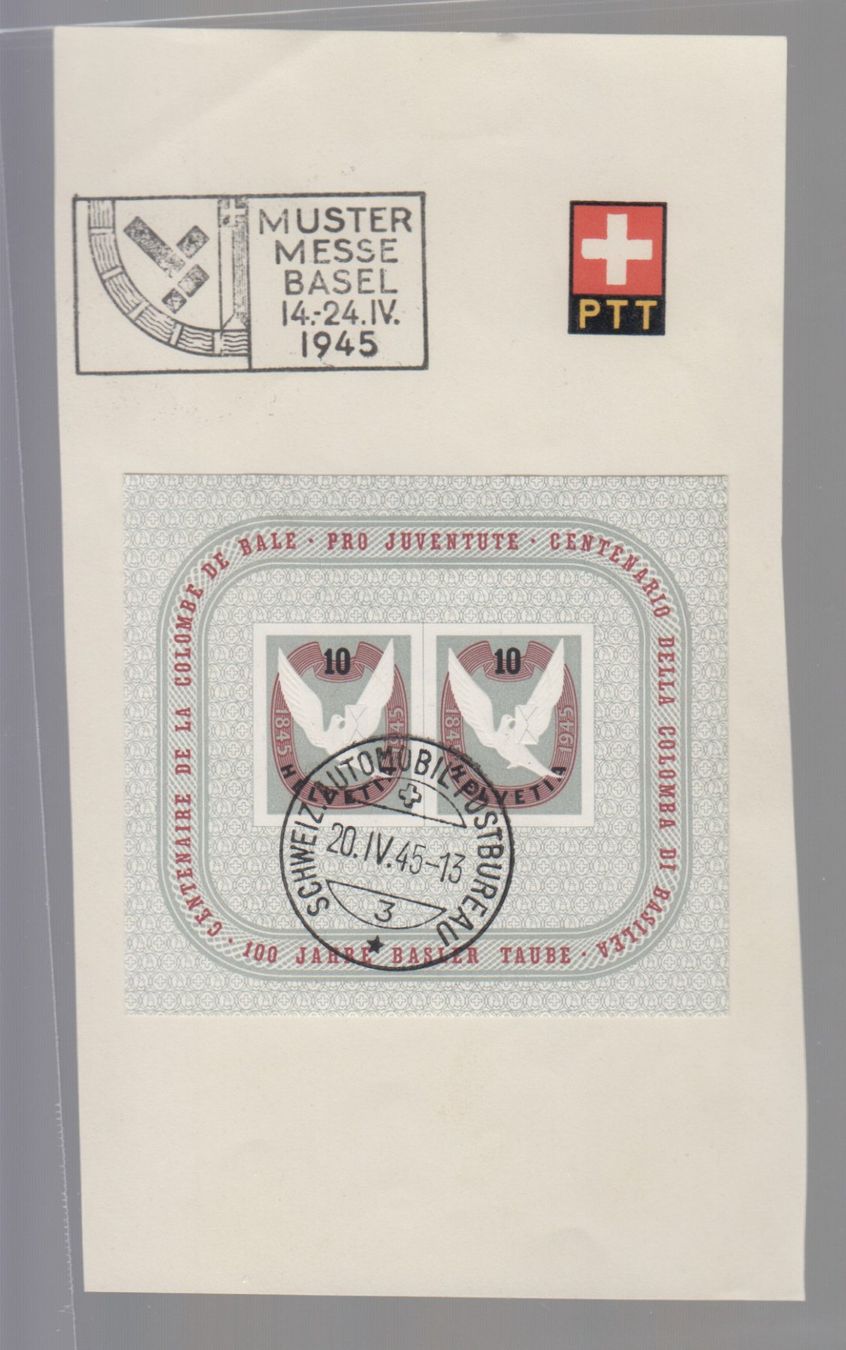 Tous les timbres: Bloc W23 sur feuillet – D'occasion à Boécourt par Denteles66