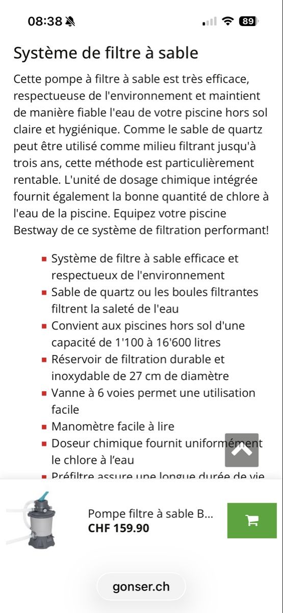 Bestway Accessori per Piscine: Pompe filtration Bestway – Nuovo (secondo la descrizione) da TROINEX venduto da palmita1 3