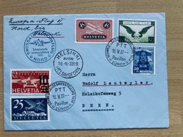 Flugpostbrief 1939 Swissair Europaflug Nord , Helsinki