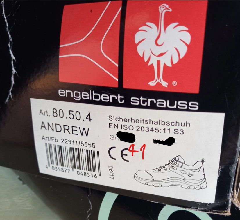 Engelbert Strauss Scarpe da uomo: Sicherheitsschuhe S3 Engelbert Strauss Gr 41 – Usato da Brüttisellen venduto da kikaninchen79 2