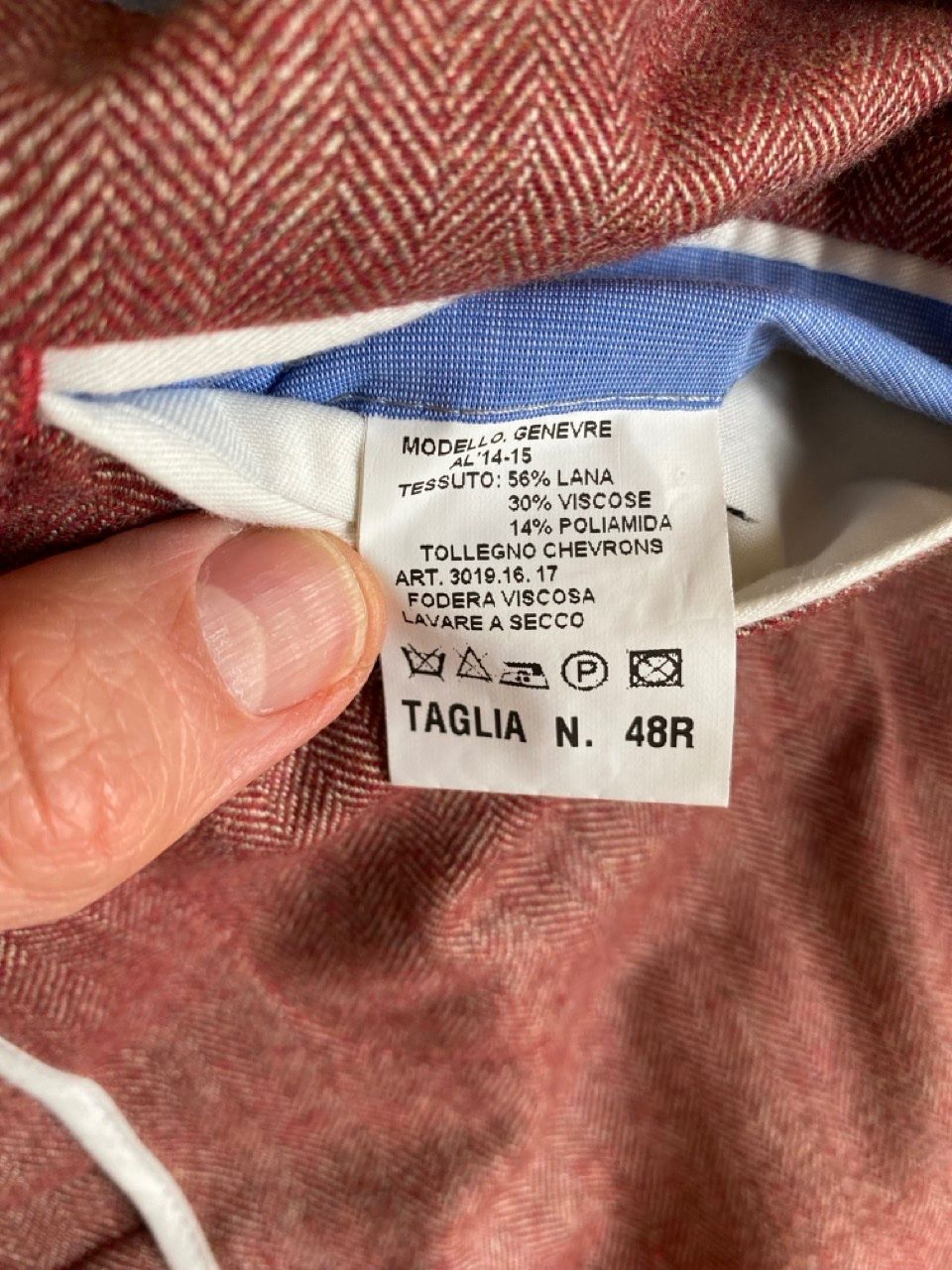 Giacche: Herringbone Blazer inkl. Strickkrawatte, Gr. 48, rot/lachs – Usato da Lausanne venduto da abie01 5