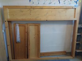Hochbett Kiefer massiv 200x120 inkl. Lattenrost und Matratze