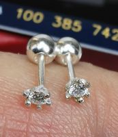 Boucles d'oreille argent diamants de moissanite 0,06 ct GRA