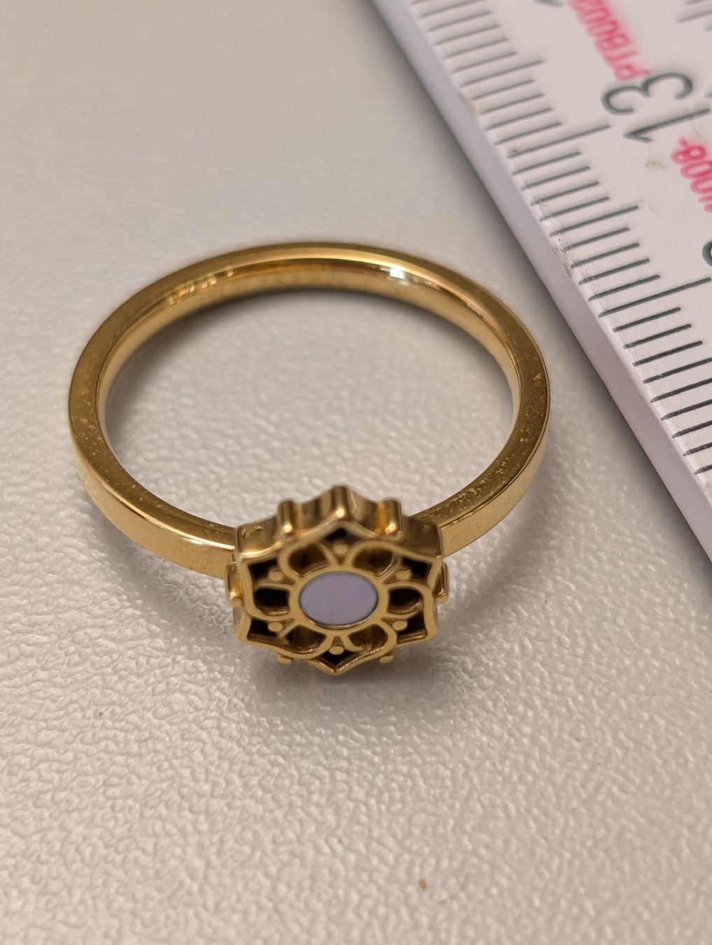 Anelli: Holzkern Ring Blaues Perlmutt & Gold – Nuovo (secondo la descrizione) da Stäfa venduto da IsaBach 2