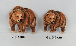 2 x BÄR  - Aufnäher - Aufbügler - 7x7cm + 6x5,5cm