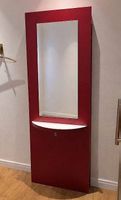 Meuble coiffeuse miroir rouge blanc-professionnel-comme neuf