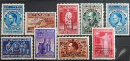 Belgien Kat. 781-789 II * 1947 (Rückseitig hat es diverse Fa