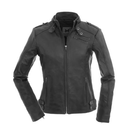 Damen Biker Lederjacke schwarz echtes weiches Leder 42 NEU