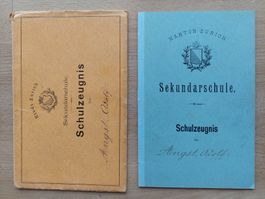 Antikes Schulzeugnis Sekundarschule 1897