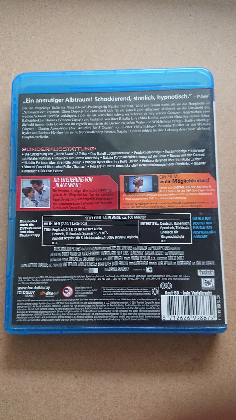 Tutti i DVDs: Black Swan - Blu-Ray - – Usato da Chur venduto da FreakofRarity 1