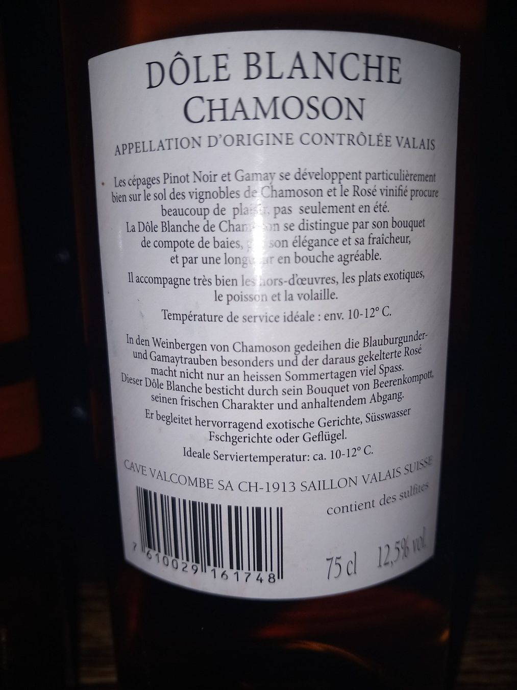 Vino: Lot de 2 Dole blanche chamoson 2014 – Nuovo (secondo la descrizione) da Le locle venduto da juliensaran 3