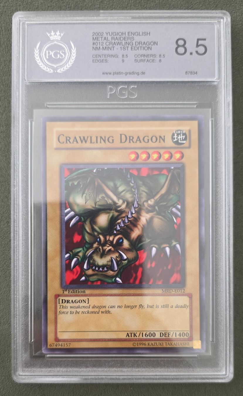 Yugioh Sammelbilder & Trading cards: Yu-Gi-Oh! PSA / PGS 8.5 1.Edition MRD-E012 Crawling Dragon – Gebraucht aus Oberwil BL von Autobueb