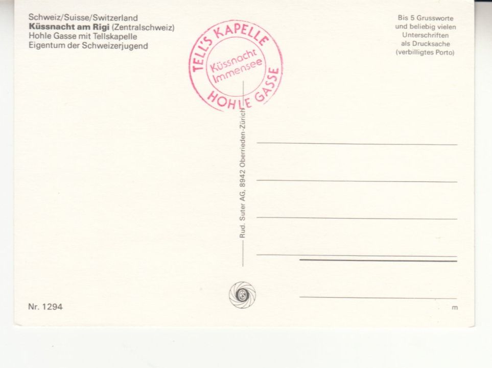 Ansichtskarten: Hohle Gasse ca. 1970 – Gebraucht aus Bürglen TG von StampGraf 1