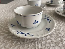 Langenthal Tassen weiss blau 4 Stück 