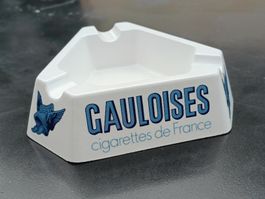 Alter Werbe Aschenbecher / Cigarettes de France Gauloises 