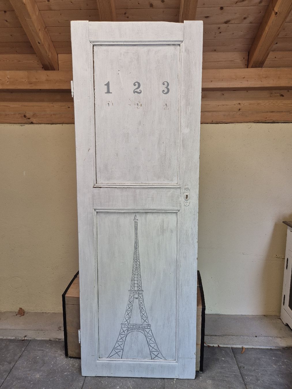 Alle Dekorationen: Drko Tür mit Eiffelturm Motiv Shabby Chic  – Gebraucht aus Krauchthal von SamsPuce