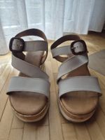 Jana White Wedge Platform Sandals 