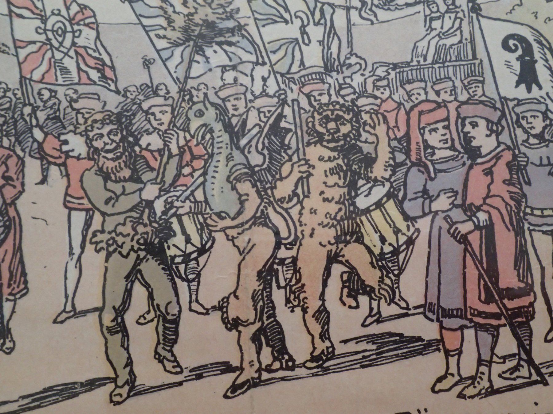 Incisioni: DIE DREI EHRENZEICHEN   Litho. 1892 – Usato da Allschwil venduto da Salus17 5
