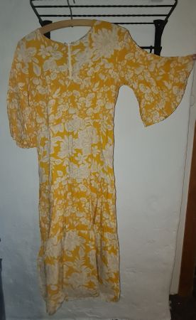 Old Khaki Damen Sommerkleid Gr. 10 (M 38) Gelb mit Blumen