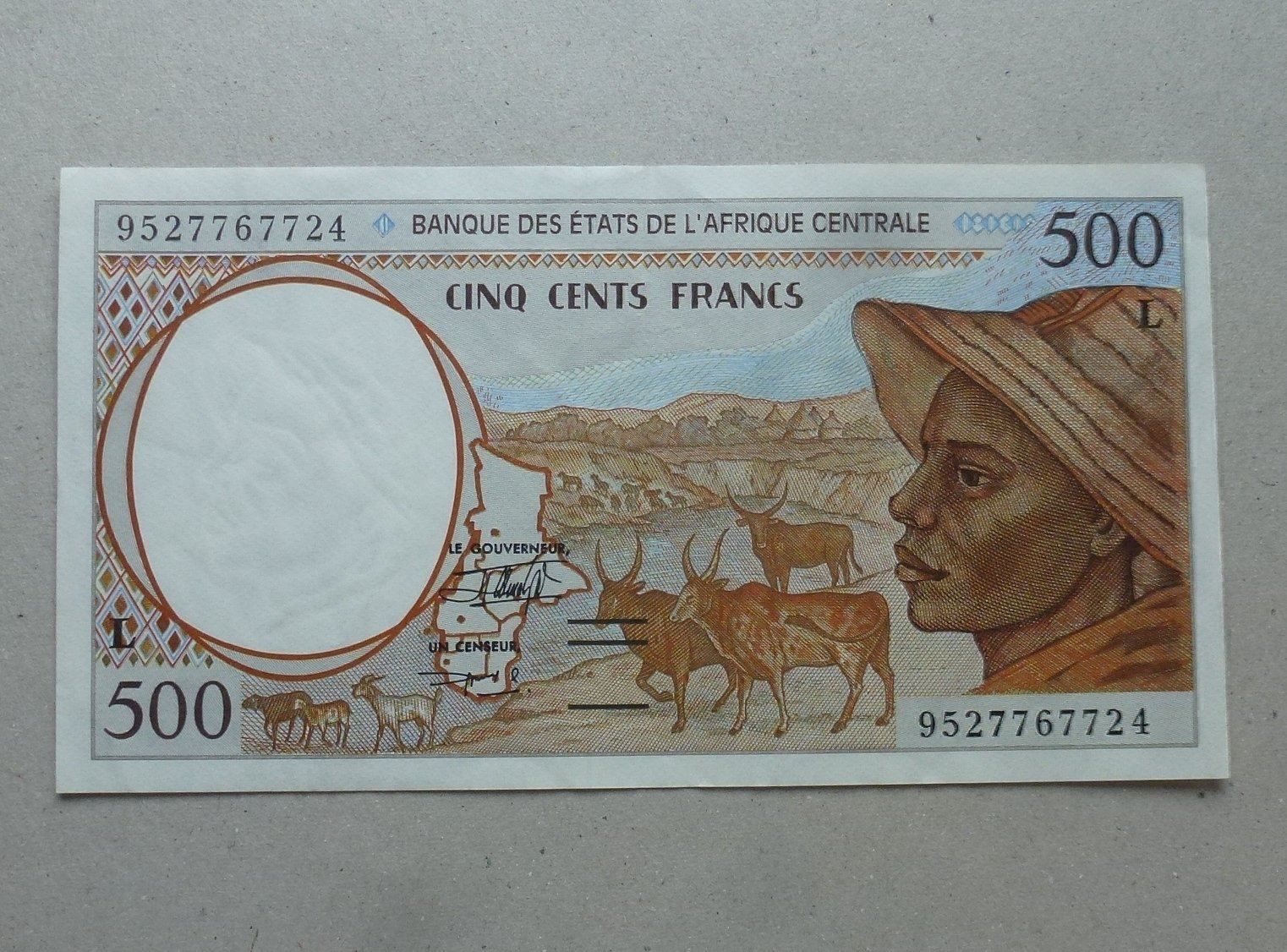Banknoten: ++ Afrique Centrale ++ 500 Francs ND – Gebraucht aus Walkringen von Casablanca777