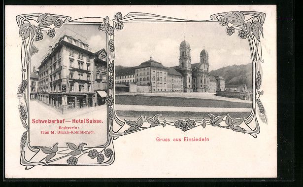 Ansichtskarten: Einsiedeln, Hotel Schweizerhof, Kloster – Gebraucht aus Berlin von bartko-reher