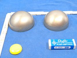 2 Halb Hohl Kugeln, D=8cm (657464080) Stahl (LOT2225#NSH6)