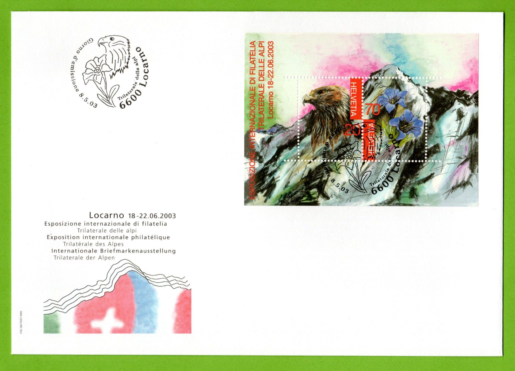 Tutti i francobolli: 2003 FDC Trilaterale Ticino 2003 blanco LP – Usato da Stein am Rhein venduto da Huehnerhund