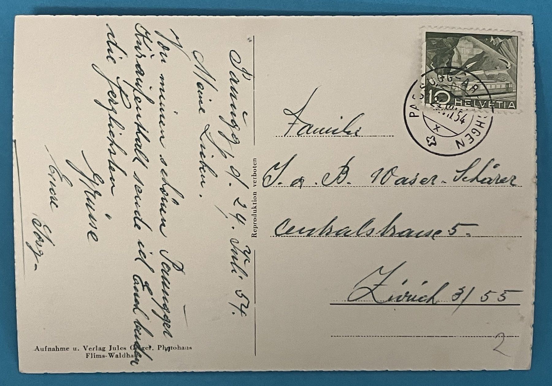 Cartoline postali: KURHAUS PASSUGG BEI CHUR – Usato da Oberwil BL venduto da SALOB 1