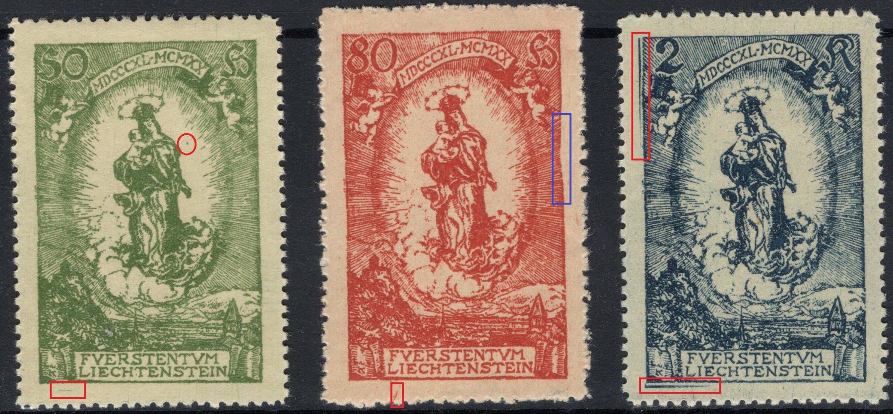 Alle Briefmarken: 1920 postfrische Madonna Serie mit diversen ABARTEN – Neu (gemäss Beschreibung) aus Eglisau von Chperfins