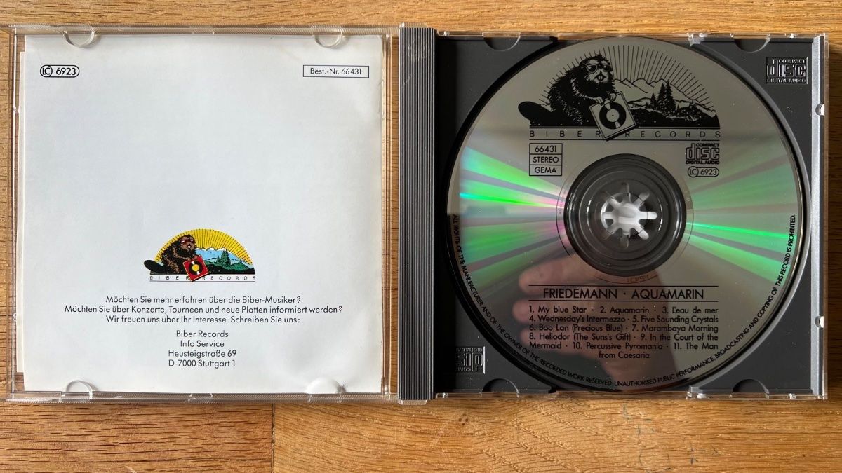 CD: Friedemann - Aquamarin / CD - 1. D-Press. 1990 – Usato da Gais venduto da soundcave57 2