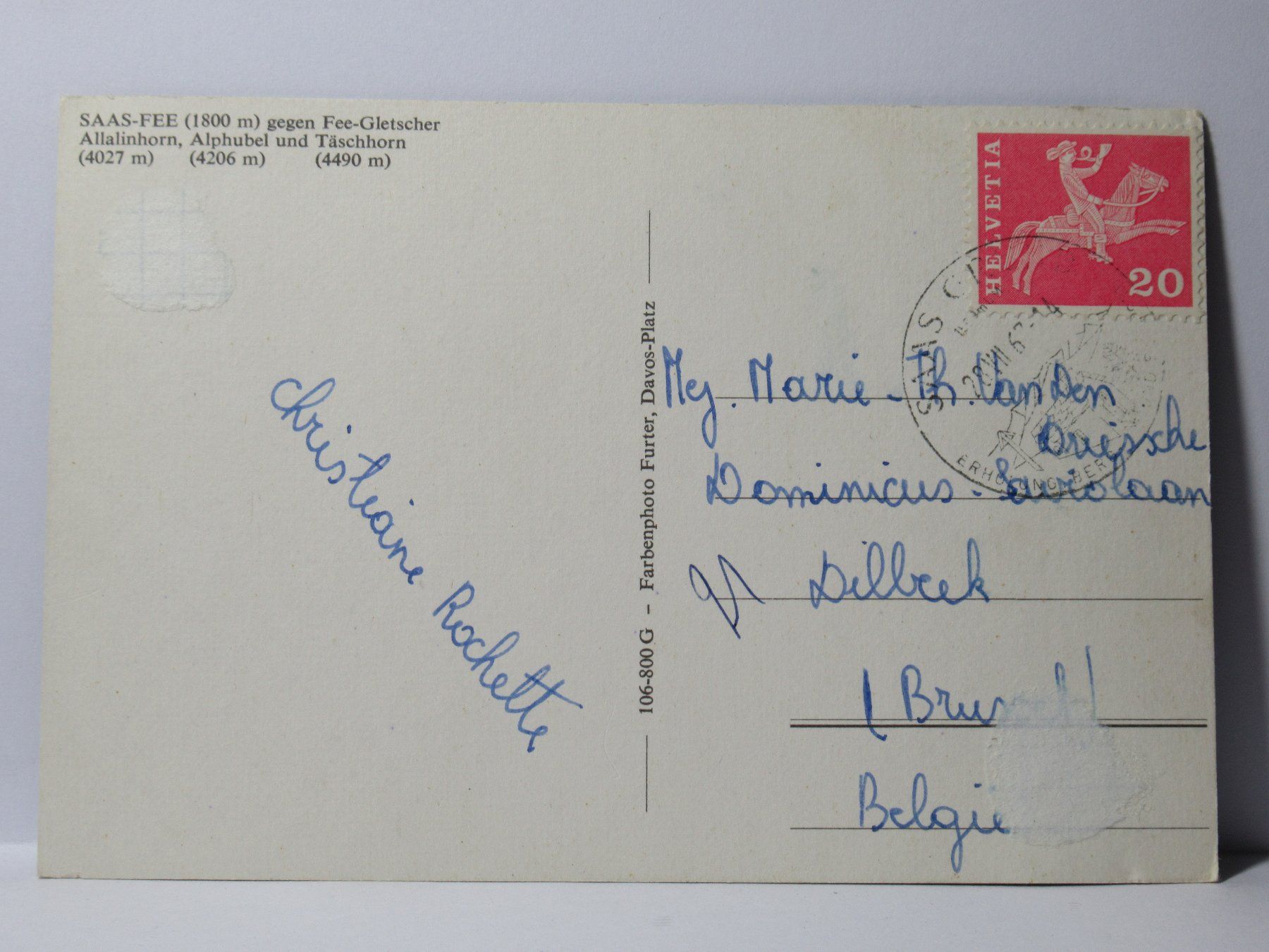 Cartoline postali: Saas - Fee 1963 – Usato da Grenchen venduto da Bluemchen1900 1